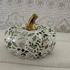 Ceramic Pumpkin with Gold Stem